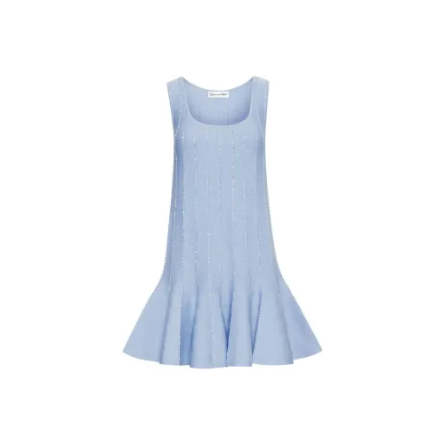 Oscar De La Renta SS24 Без рукавов Платье Женское Светло-Синий