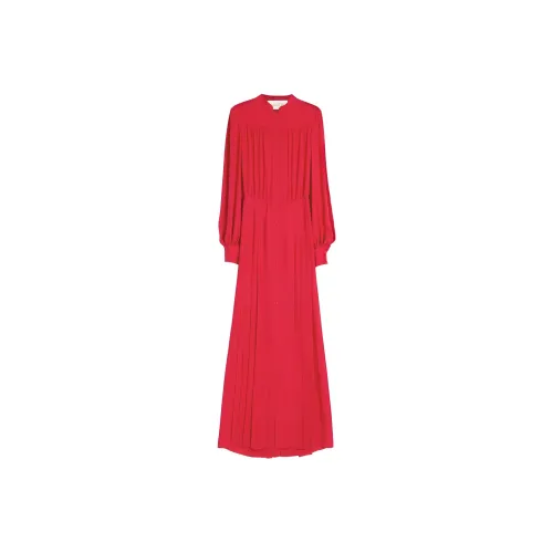 Valentino Длинное платье с длинными рукавами женское красное