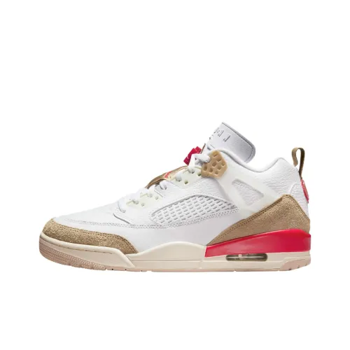 Джордан Spizike Slip-Resistant Abrasion-Resistant Низкий Топ Винтажные Баскетбольные Кроссовки Мужские Белый-Коричневый