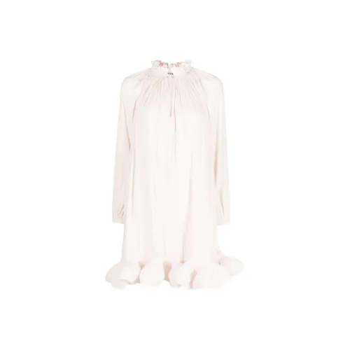 Lanvin Светло-розовые Женские Длинные Платья с Рукавами