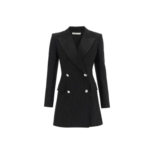 Alessandra Rich Черное Женское Длинное Платье с Рукавами