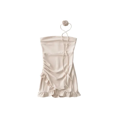 Bird of Aussie Без рукавов Платье Женское Абрикосовое