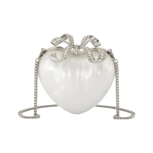 Self Портрет Акриловый Сердце-Формированный Плечевая Сумка Клатч Женская Белая