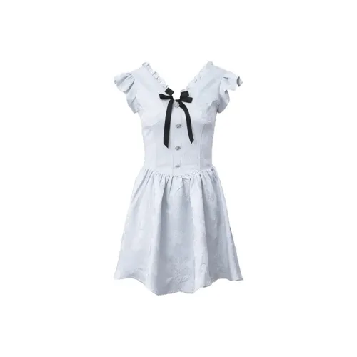 QUIET ANGEL Blue Женские Короткие Платья с Рукавами