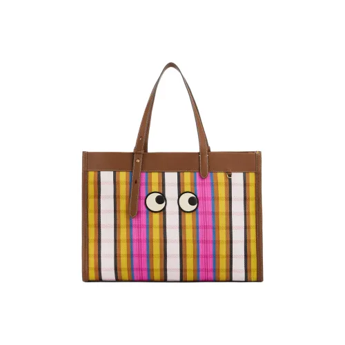 Anya Hindmarch Переработанная сетчатая ткань для глазок тоут-сумка сумка для покупок сумка на плечо женский клубнично-розовый многоцветный