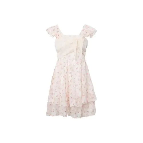 ONE PASS STUDIO Короткий рукав Платье Женское Многоцветное