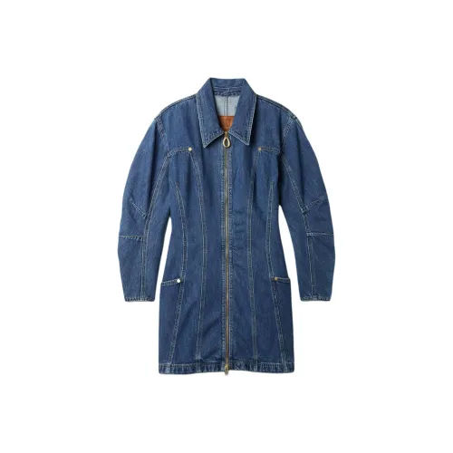 GAP Cult Gaia Collaboration Синий Женские Длинные Платья с Рукавами