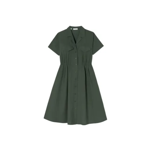 LACOSTE Зеленое Женское Короткое Платье с Рукавами