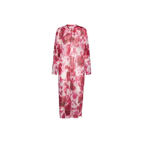 DRIES VAN NOTEN Розовые Женские Длинные Платья с Рукавами