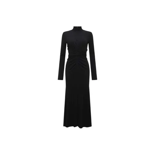 DVF Diane Von Furstenberg FW23 Длинное платье с длинными рукавами женское черное