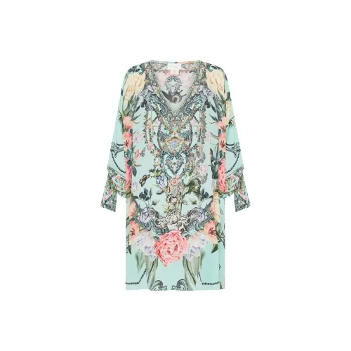 CAMILLA SS24 Длинное платье с длинными рукавами женское многоцветное