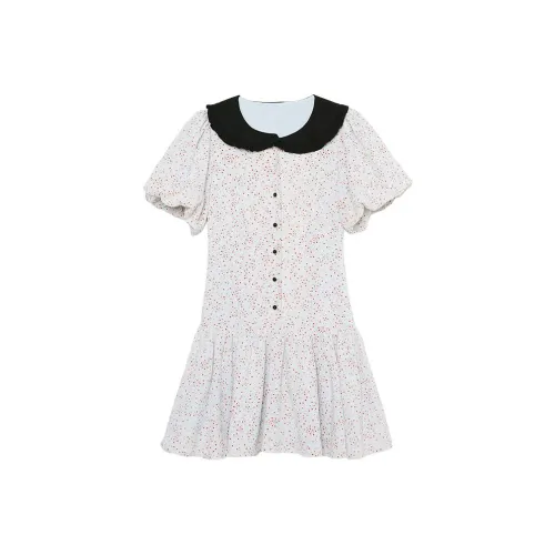 YITOUAGUA Синий Женские Короткие Платья с Длинными Рукавами