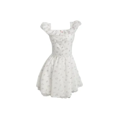 RTNH Без рукавов Платье Женское Белое