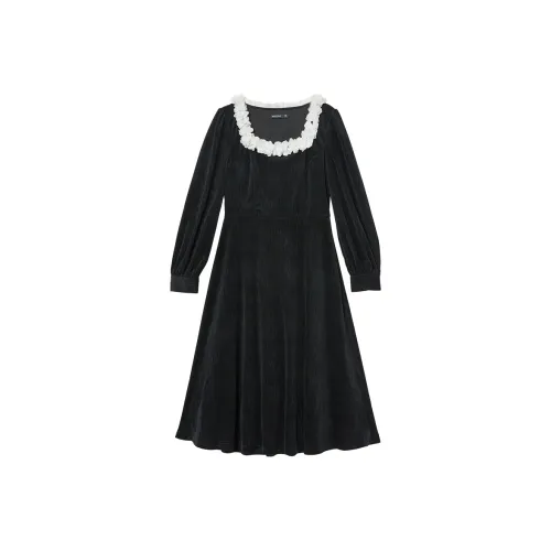 WESTLINK Длинное платье с длинными рукавами женское черное