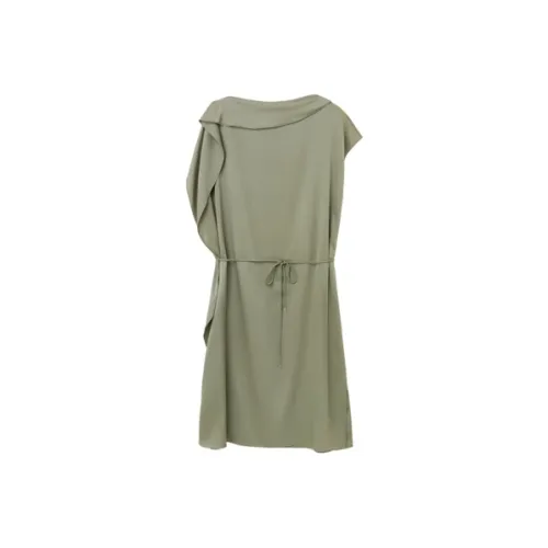 OVV Армейский зеленый Однотонный 13 Женские Короткие Платья с Рукавами