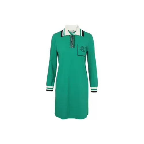 XII BASKET Green Женские Длинные Платья с Рукавами