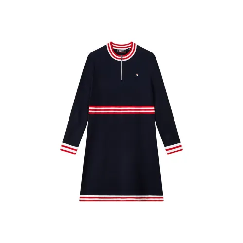 FILA Легендарный синий Женские Длинные Платья с рукавами