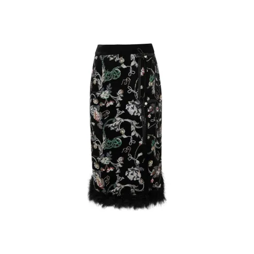 LULUALWAYS KNIT Длинная Юбка Женская Черная