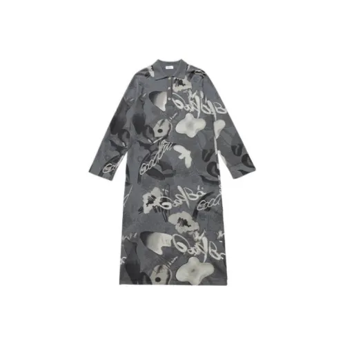 GOOD BAI Средне-серый Женские Длинные Платья с Рукавами