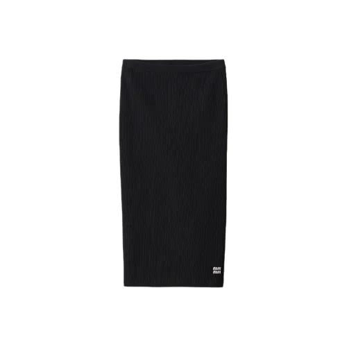 MIU MIU KNIT Длинная Юбка Женская Черная
