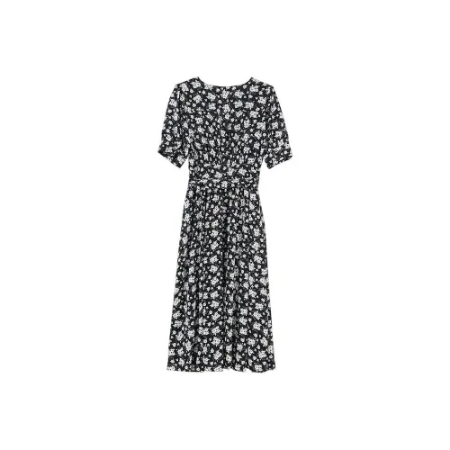 PASSCODIO Короткий рукав Платье Женское Черное