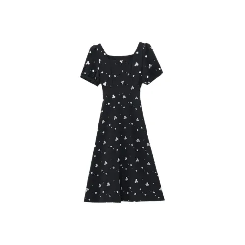 ABBY GODDESS Короткое платье с короткими рукавами женское черное
