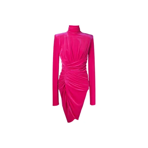 Alexandre Vauthier Длинное платье с длинными рукавами женское розовое