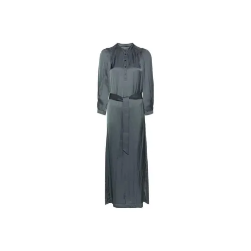 Zadig Voltaire Длинное платье с длинными рукавами женское серое