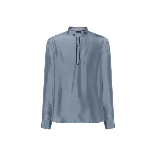GIORGIO ARMANI Blue Men's Shirts GIORGIO ARMANI Синие Мужские Рубашки