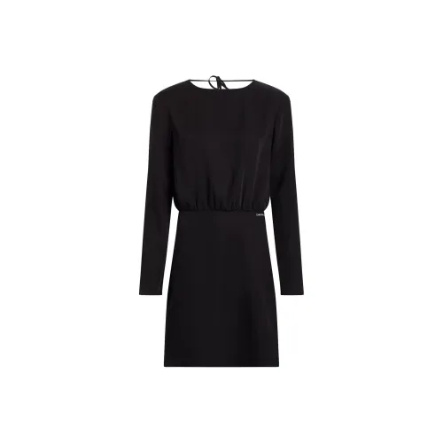 CALVIN KLEIN Длинное платье с длинными рукавами женское черное