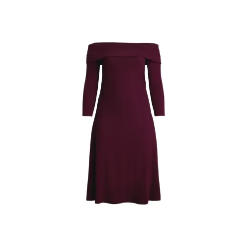 Polo Ralph Lauren Длинное платье с длинными рукавами женское черное Noir