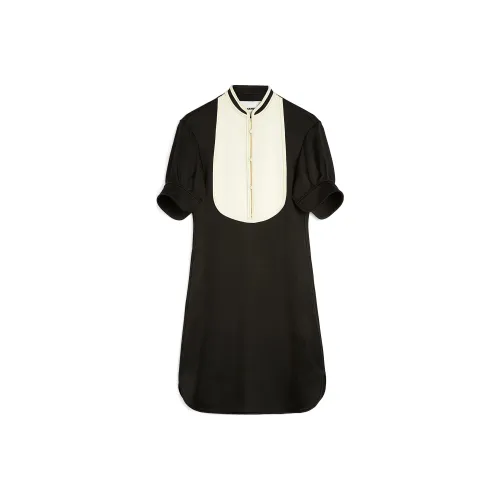 JIL SANDER Черное Женское Короткое Платье с Рукавами