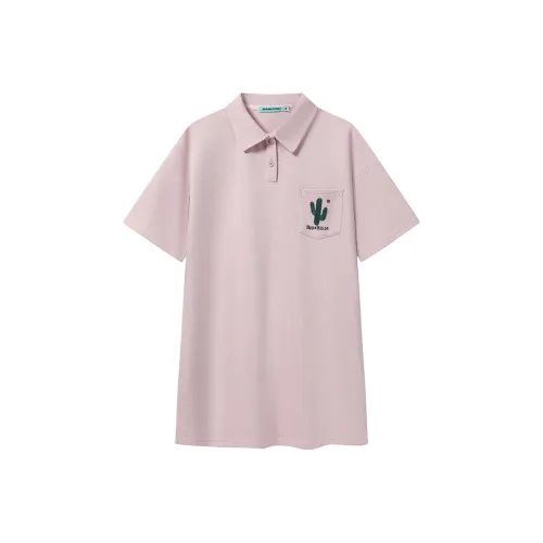 Apparition Короткий рукав платье женское кожаное розовое