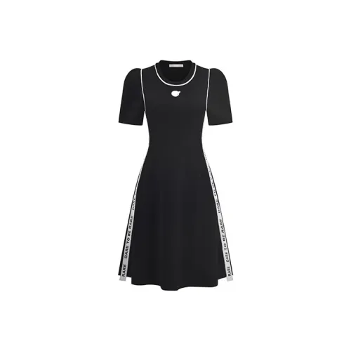 RARE Короткий рукав Платье Женское Черное