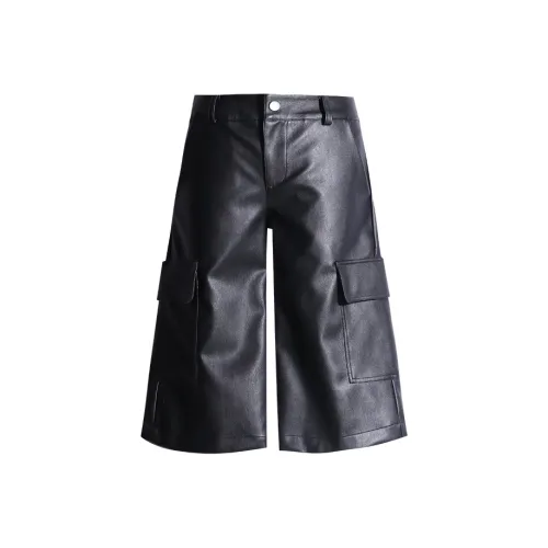 Jenna Chun Кожаные брюки Женские Текстура Черная