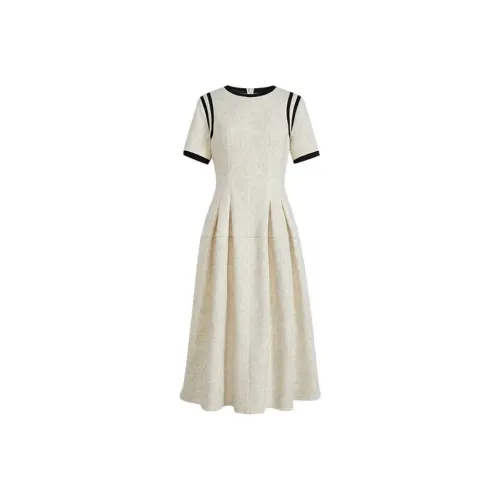 SECFLY OFFICIAL Короткий рукав Платье Женское Абрикосовое