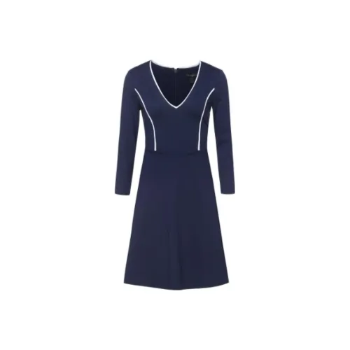 ARMANI EXCHANGEAE Длинное платье с длинными рукавами женское синее