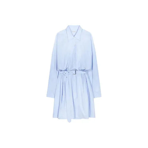 DRIES VAN NOTEN Длинное платье с длинными рукавами женское синее