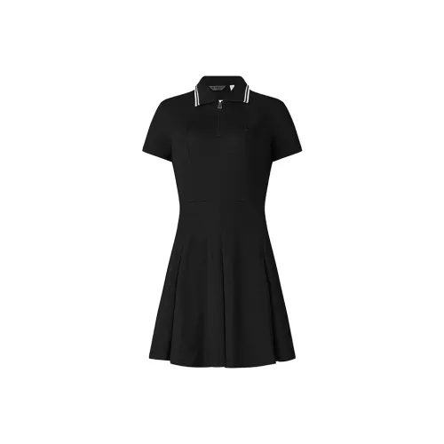 FILA GOLF серия Короткий рукав Платье Женское Темно-черный BK