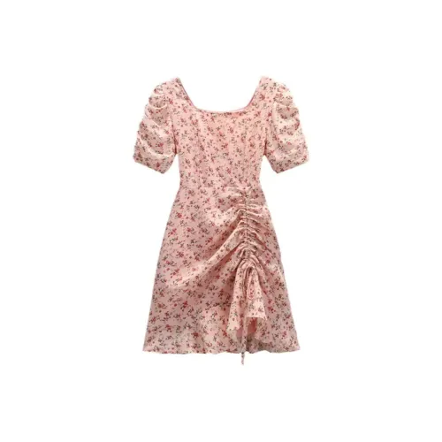 KEAB Короткий рукав Платье Женское Розовое