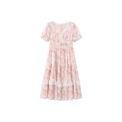 GULIANFEI Короткий рукав Платье Женское Изображение Цвет