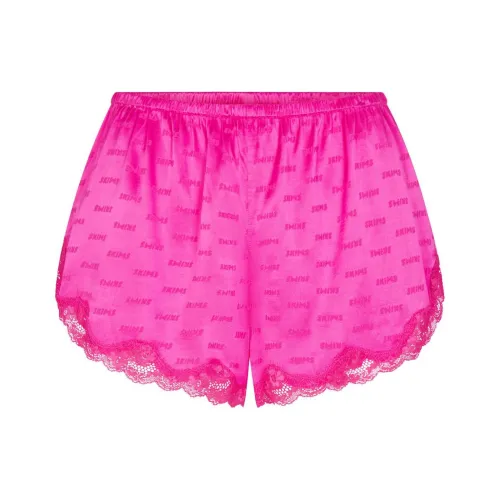 SKIMS Жаккард Кружево Короткие Повседневные Шорты Женские HOT Ярко-Розовый