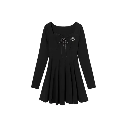 EPTISON WOMAN Длинное платье с длинными рукавами женское черное