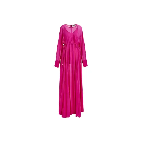 Essentiel Antwerp Длинное платье с длинными рукавами женское розовое