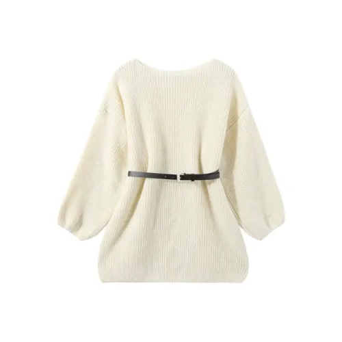 ONE PASS STUDIO Длинное платье с длинными рукавами женское абрикосового цвета