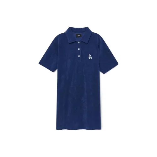 MLB Темно-синий Женские Платья с Коротким Рукавом