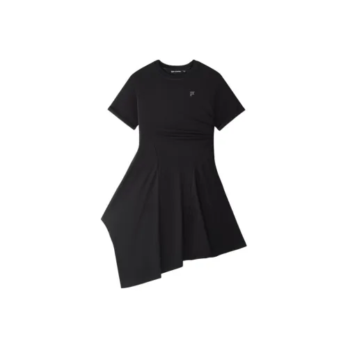 FILA FUSION FUSIONEERFUSION LIFE SS25 Короткий рукав Платье Женское Глубокий черный BK