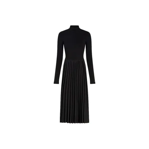 Tommy Hilfiger Черное Женское Длинное Платье с Длинным Рукавом