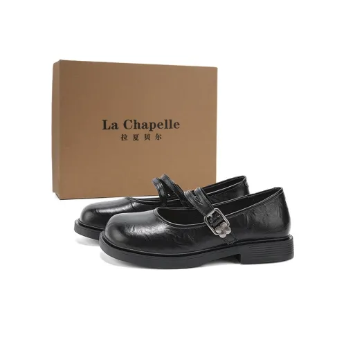 La Chapelle Квадратный каблук Туфли Мэри Джейн Женские Черные