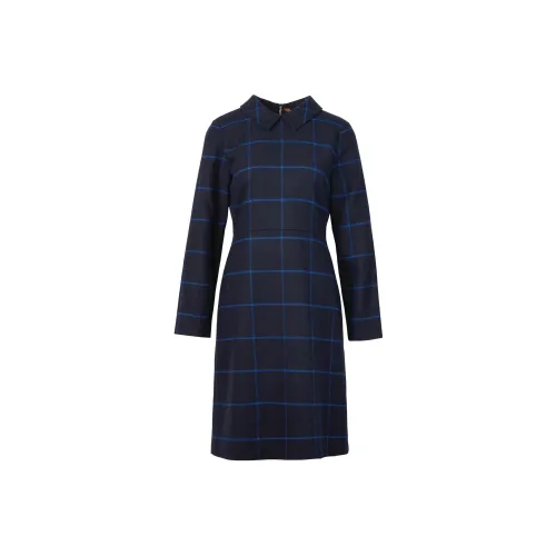 BARBOUR Marlene Платье Длинное с длинными рукавами Женское Темно-синий